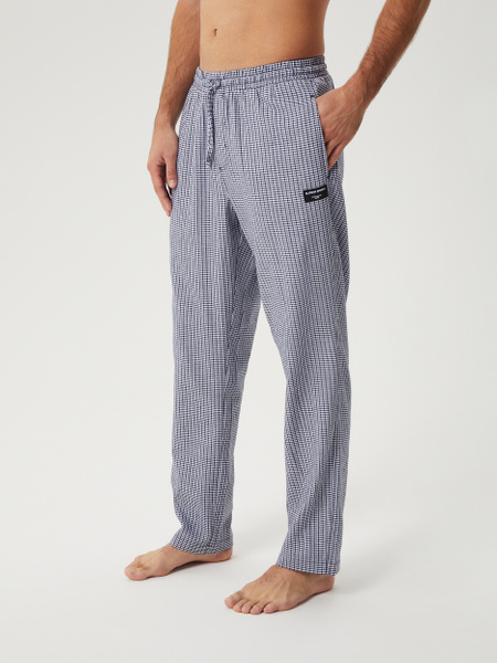 Björn Borg Core flanellpyjamasbyxor i borstad bomull, blå – baksida