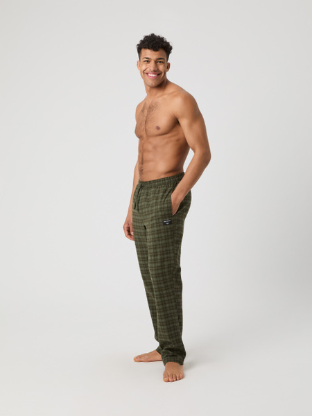 Björn Borg Core pyjamasbyxor i borstad flanell, grön – baksida