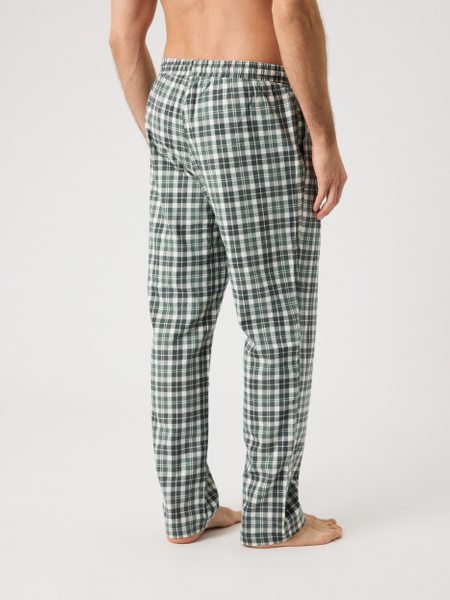 Björn Borg Core Flannel – pyjamasbyxor i borstad flanell i grön – baksida