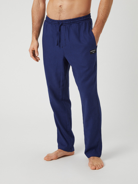 Björn Borg pyjamasbyxor i borstad flanell, blårutiga – baksida