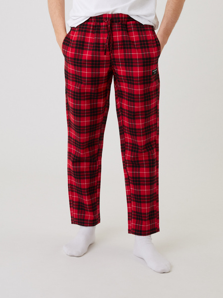 Björn Borg Core pyjamasbyxor i röd flanell – baksida