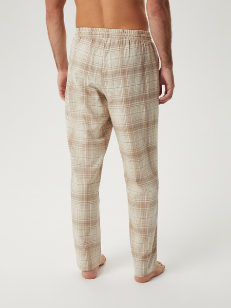 Björn Borg Core flanellpyjamasbyxor i borstad bomull, beige – baksida