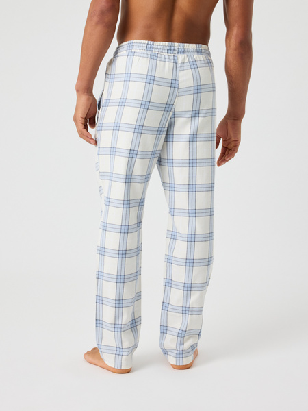 Björn Borg Core Flannel pyjamasbyxor i blå borstad flanell – baksida