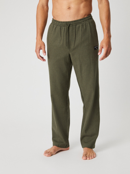 Björn Borg pyjamasbyxor i borstad flanell, grön – baksida