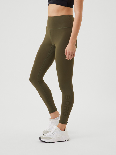 Björn Borg Logo tights dam i grönt med powermesh – baksida