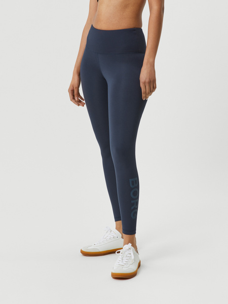 Björn Borg Logo Tights dam – blå tights med powermesh – baksida