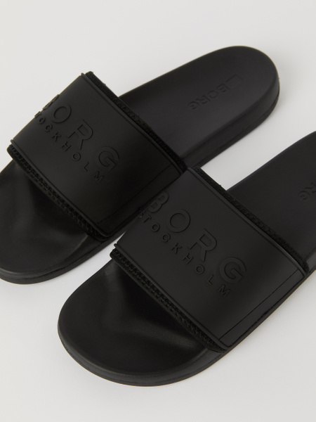 Björn Borg Romeo – svarta slippers med mjuk passform – baksida
