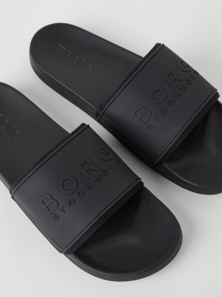 Björn Borg Romeo slippers i svart med logo, herr – baksida