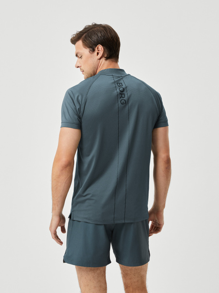 Björn Borg Ace Performance Zip Polo grön – sportig zip-tröja – baksida