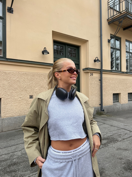 Björn Borg Studio croppad oversize sweatshirt, grå – baksida