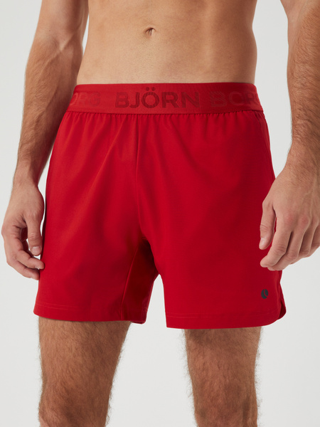 Björn Borg Ace träningsshorts i rött med korta ben i röd – baksida