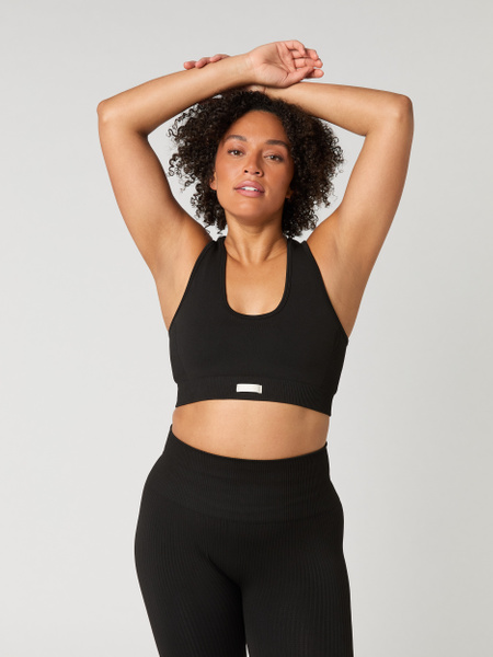 Björn Borg Studio Low seamless sport-bh, svart – baksida