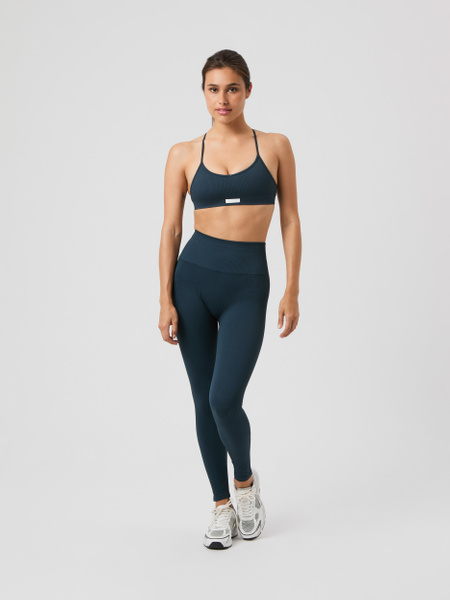 Björn Borg Studio Seamless Rib Tights i marinblått – baksida