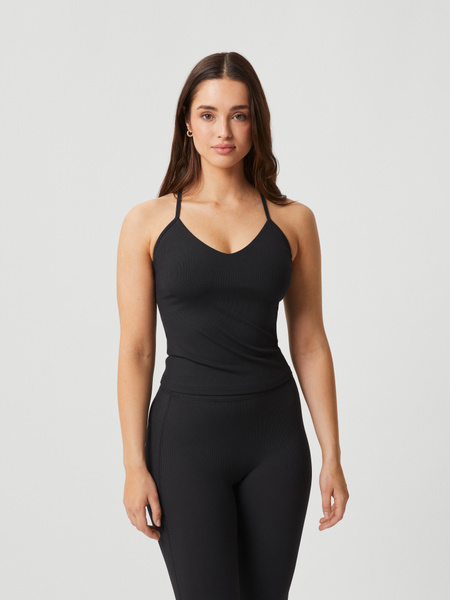Björn Borg Studio Rib Strap träningstopp dam – svart – baksida