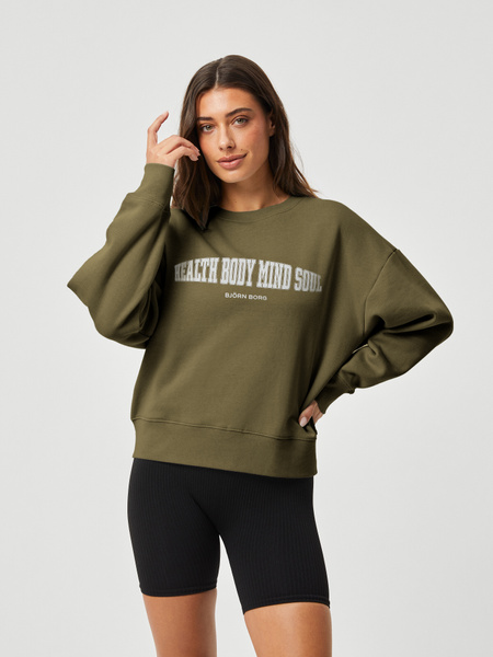 Björn Borg Ace Boyfriend Crew dam – grön oversized sweatshirt – baksida