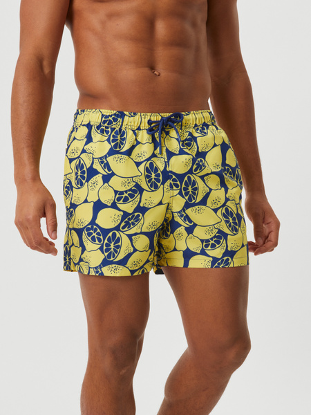 Björn Borg Print badshorts herr – gul mönstrad modell – baksida