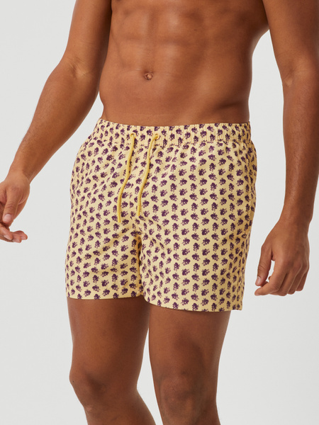 Björn Borg Print badshorts herr – gul med mönster – baksida