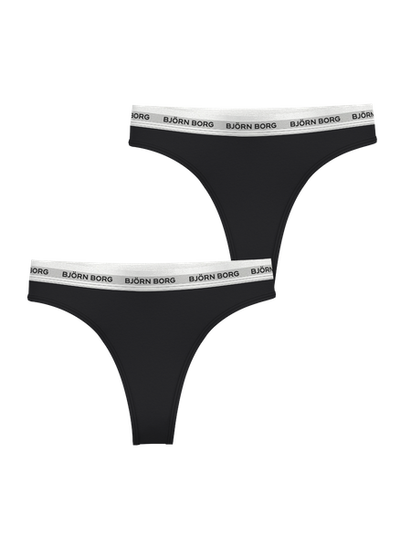 Björn Borg Core Logo stringtrosa 2-pack i svart – baksida