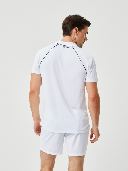 Björn Borg Ace Racquet Polo vit – sportig piké i mjukt tyg – baksida