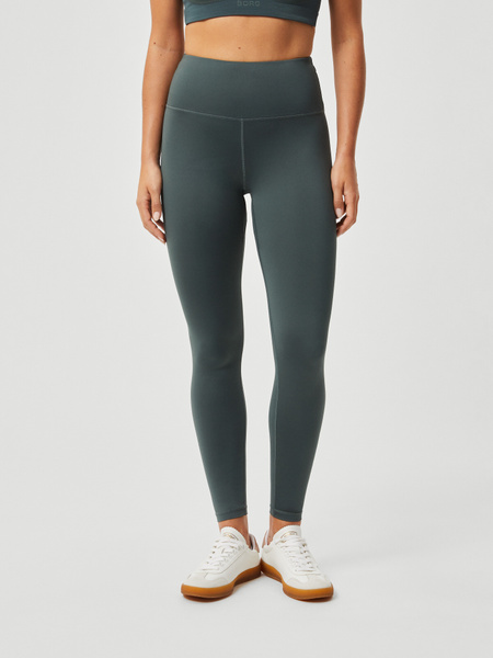Björn Borg Logo Tights dam – gröna hellånga träningstights – baksida
