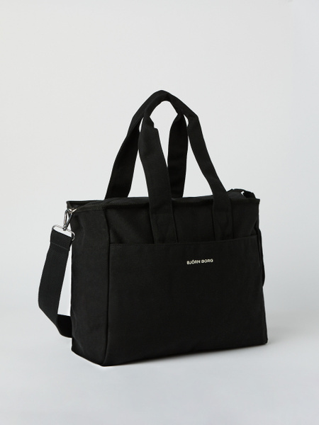 Björn Borg Studio Canvas Tote 27 L i bomullscanvas i svart – baksida