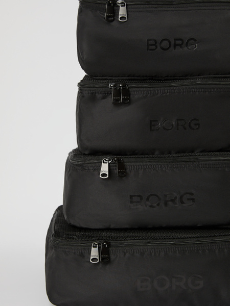 Björn Borg Travel Garment Cases – packset i fyra storlekar i svart – baksida