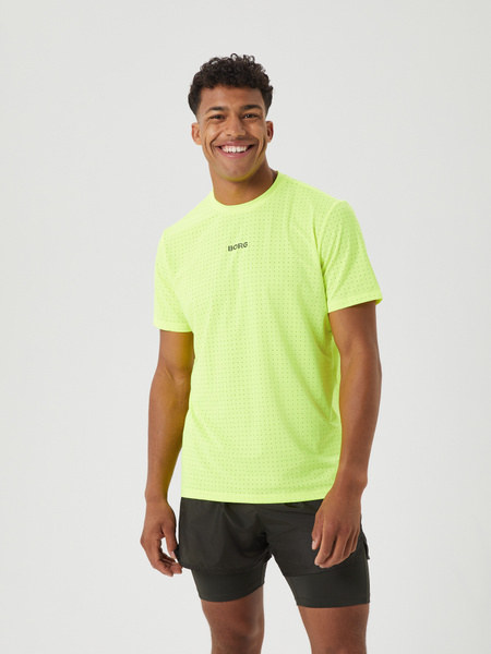 Björn Borg Running perforerad T-shirt i gult – baksida