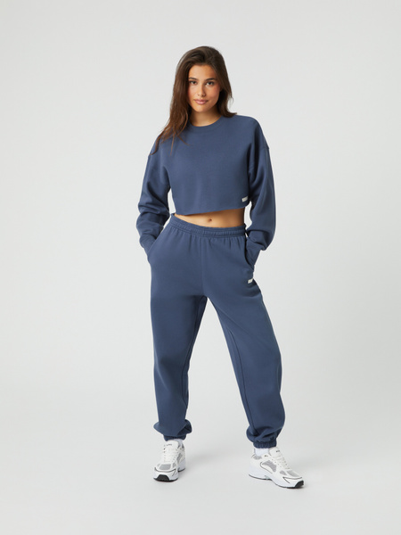 Björn Borg Studio croppad oversize-sweatshirt i blått – baksida