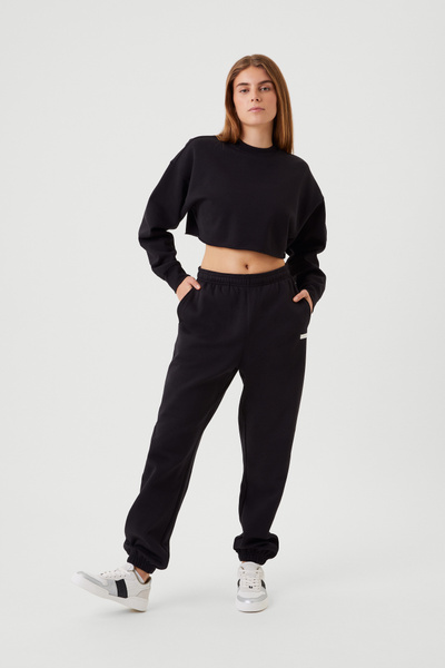 Björn Borg Studio oversize-byxor i svart med hög midja – baksida