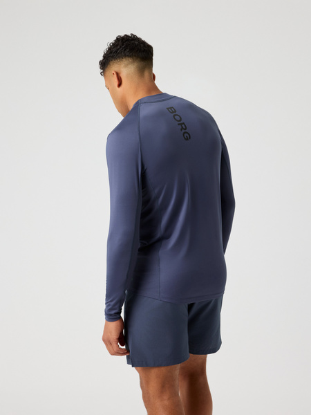 Björn Borg Mock Neck LS T-shirt – blå långärmad med hög krage – baksida