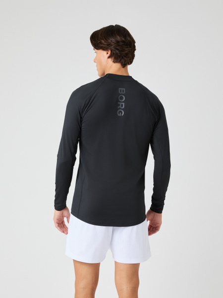 Björn Borg långärmad t-shirt med mockahals i svart – baksida