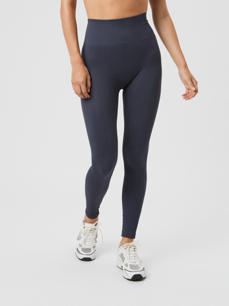 Björn Borg Studio Seamless Ribbed Tights sömlösa – dam i grå – baksida