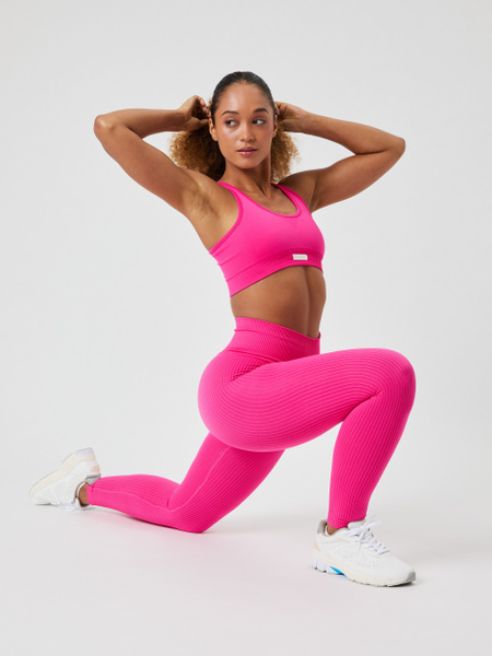 Björn Borg Studio Seamless Ribbed Tights Roze, XL