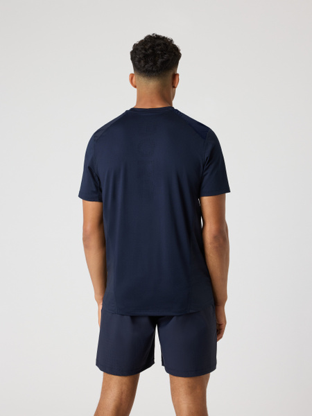 Björn Borg Ace Mesh Panel T-shirt Herr – funktion i marinblått – baksida