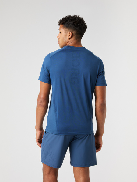 Björn Borg Ace Mesh Panel funktions-t-shirt i blått – baksida
