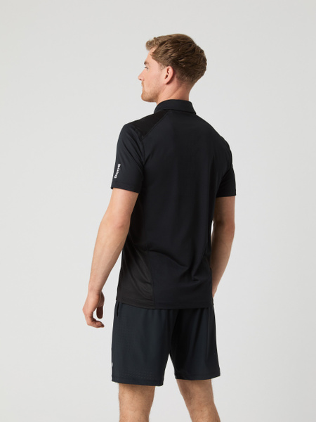Björn Borg Ace Mesh Panel Poloshirt i svart – funktionspolo herr – baksida