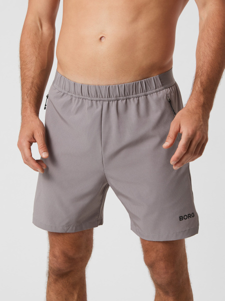 Björn Borg Zip Shorts – grå träningsshorts med fickor – baksida