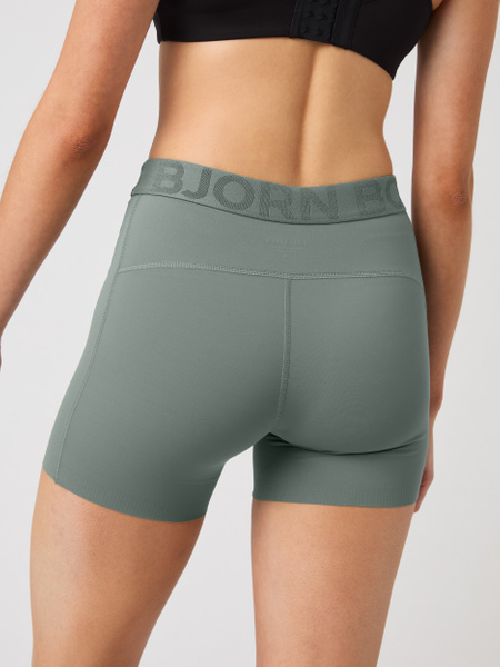 Björn Borg Ace träningsshorts dam med hög midja – grön – baksida