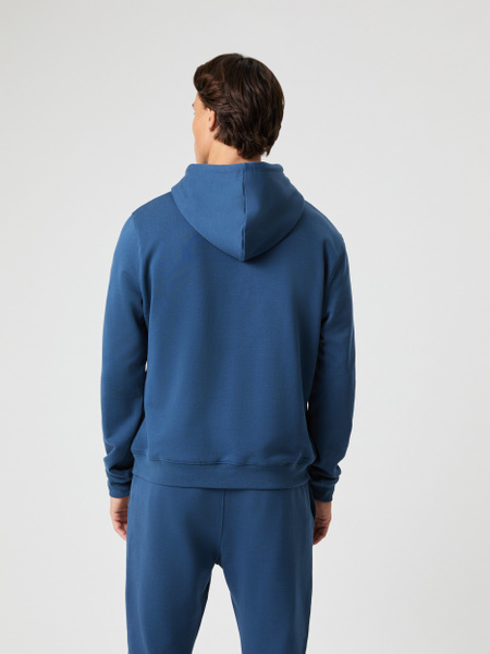 Björn Borg Classic hoodie i bomullsfleece, blå – baksida