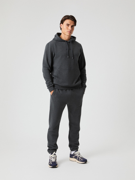 Björn Borg Classic hoodie i grå bomullsfleece – baksida