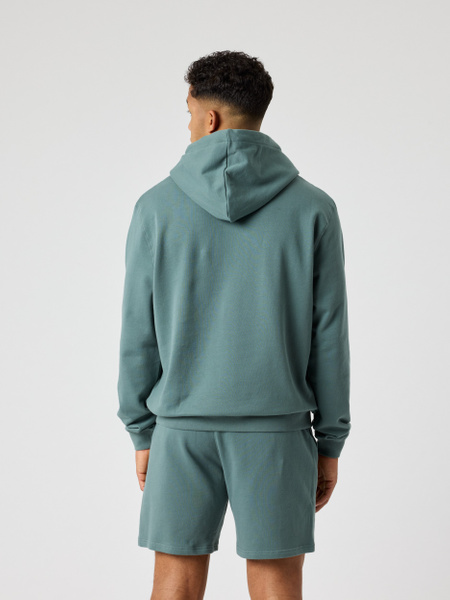 Björn Borg Classic hoodie i grön bomullsfleece – baksida
