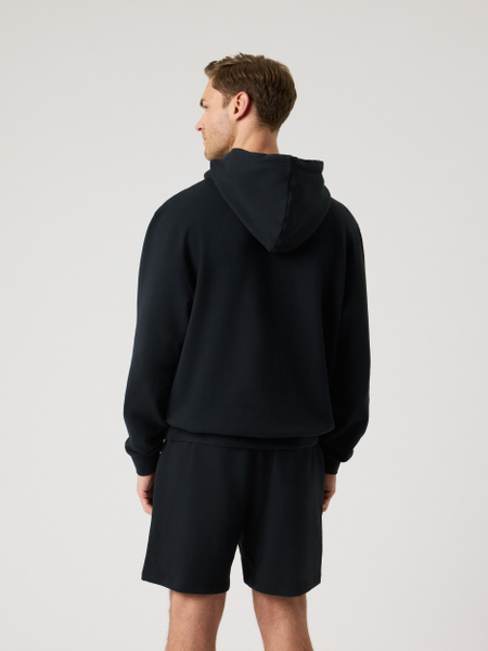 Björn Borg Classic hoodie i svart bomullsfleece – baksida