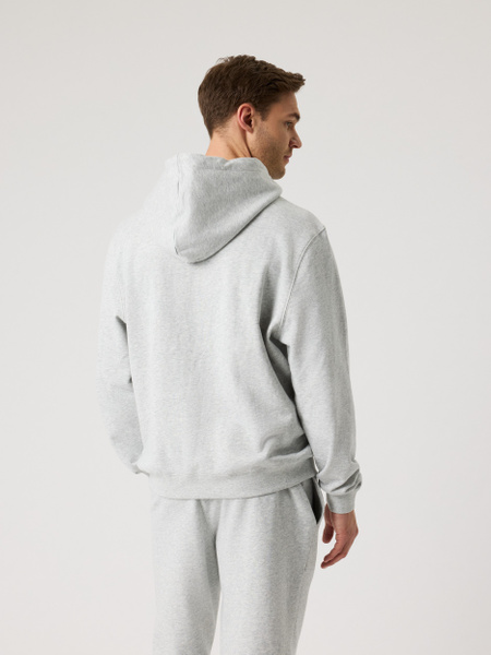 Björn Borg Classic hoodie i grå bomullsfleece – baksida