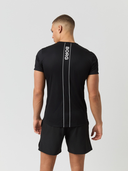 Björn Borg Ace Light T-shirt – lätt funktionströja för herr i svart – baksida