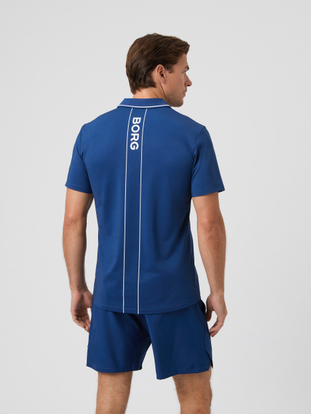 Björn Borg Ace Polo Shirt i blått – funktionspiké – baksida