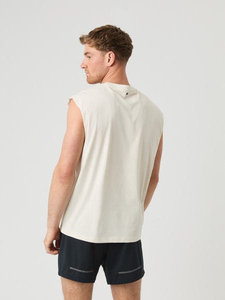 Björn Borg Gym Sleeveless – oversized ärmlös t-shirt herr i vit – baksida