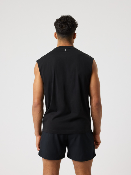 Björn Borg Gym – ärmlös oversized t-shirt i svart – baksida