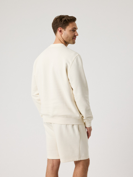 Björn Borg Centre sweatshirt i vit borstad fleece – baksida