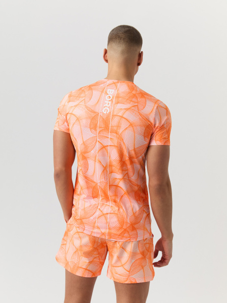 Björn Borg Ace mönstrad tennis-t-shirt i orange – baksida