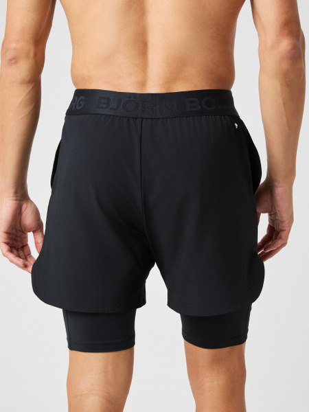 Björn Borg 2-in-1 shorts i svart med telefonficka – baksida